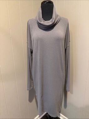 B44 CAbi Women’s Small Gray Cowl Neck Long Sleeve Dress